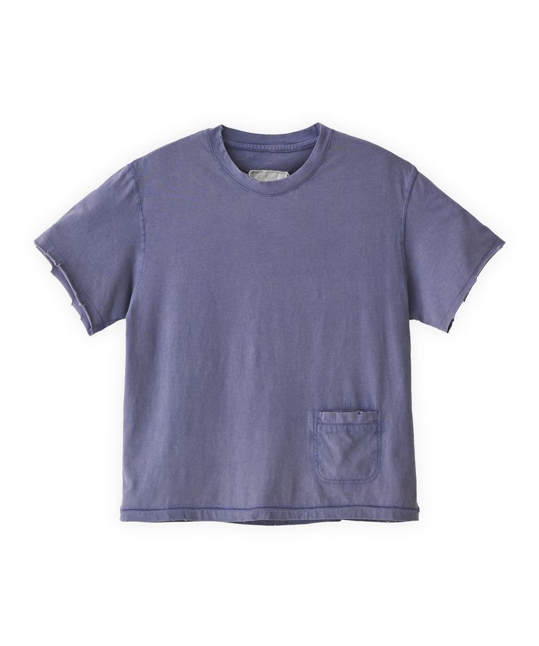 ‘hustle’ Pocket t-shirts in washed purple