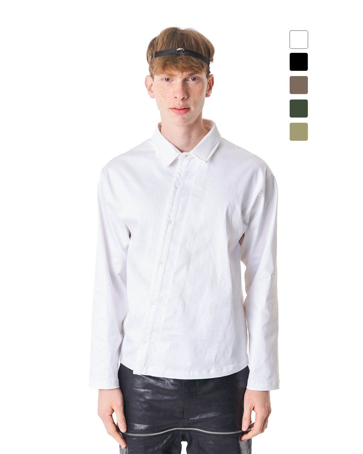 뭉제르(MOONGER) Oblique Rayon Relaxed Shirt