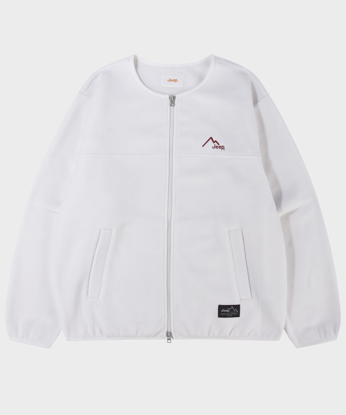 지프(JEEP) 2way Peak-logo 라운드넥 플리스 WHITE (JR5TZU192WH)