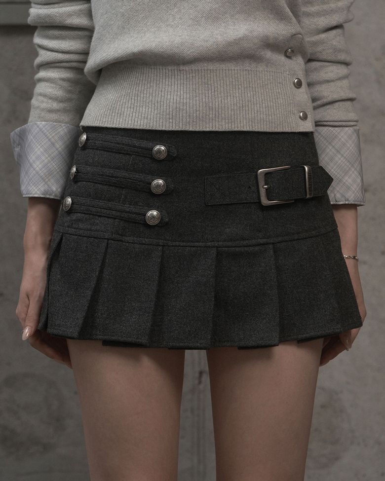 Napoleon Belt Skirt (charcoal)