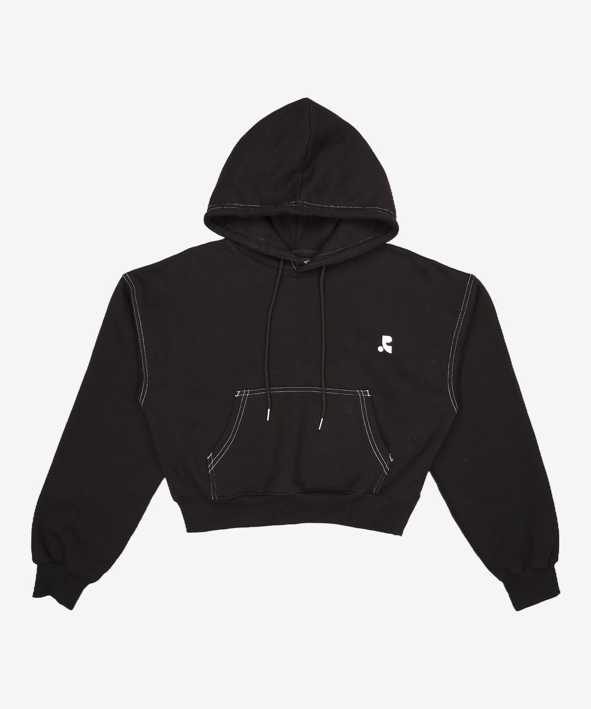레스트앤레크레이션(REST&RECREATION) STITCH CROPPED HOODIE_BLACK ONE SIZE