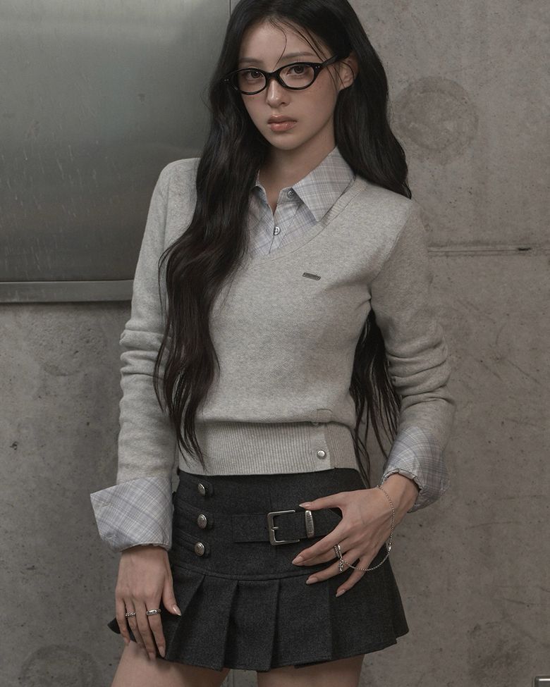 Signature V-neck Knit (melange)