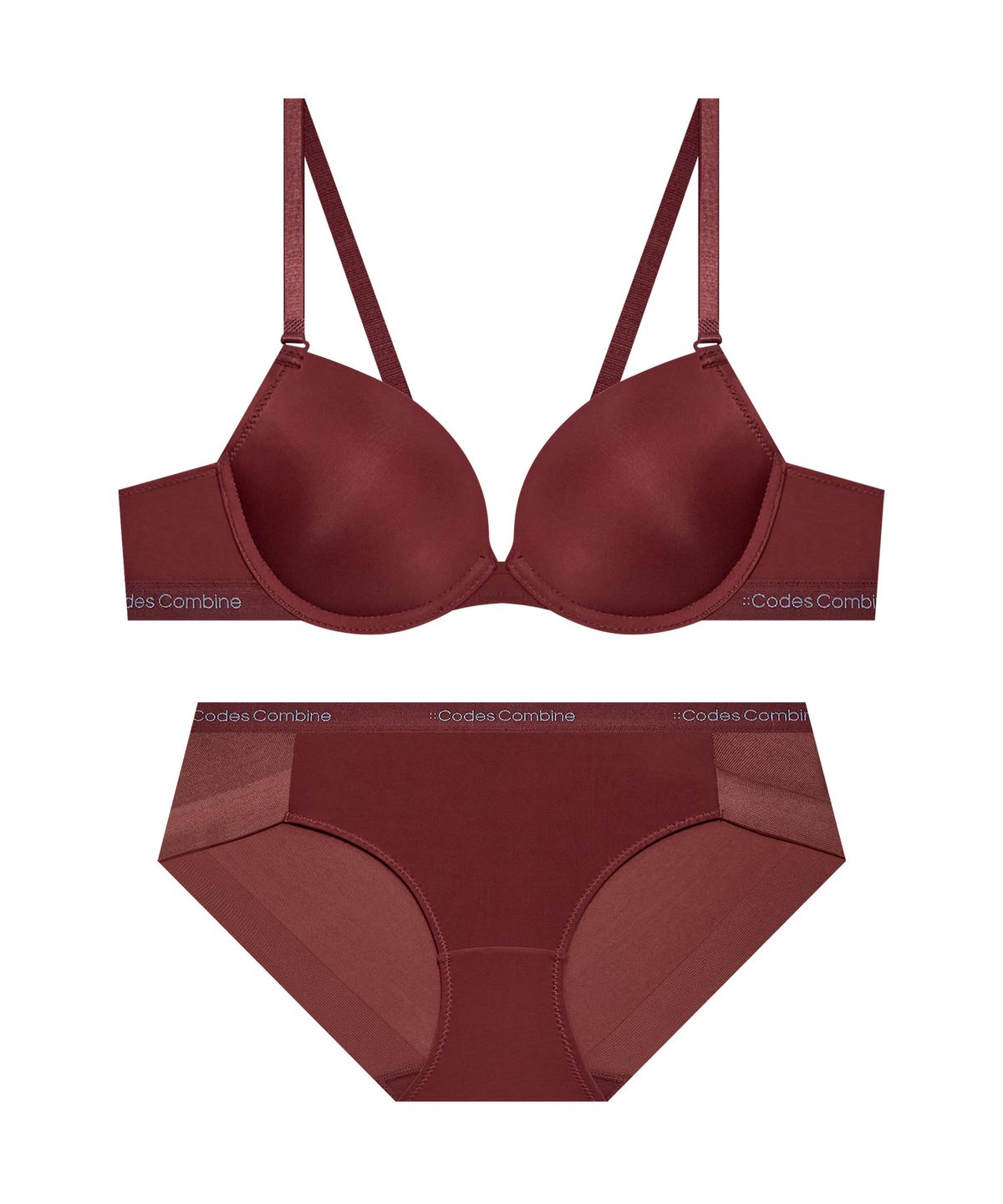 코데즈컴바인 이너웨어(CODES COMBINE INNERWEAR) 에센셜 컴포트 브라 햄팬티 세트_브릭