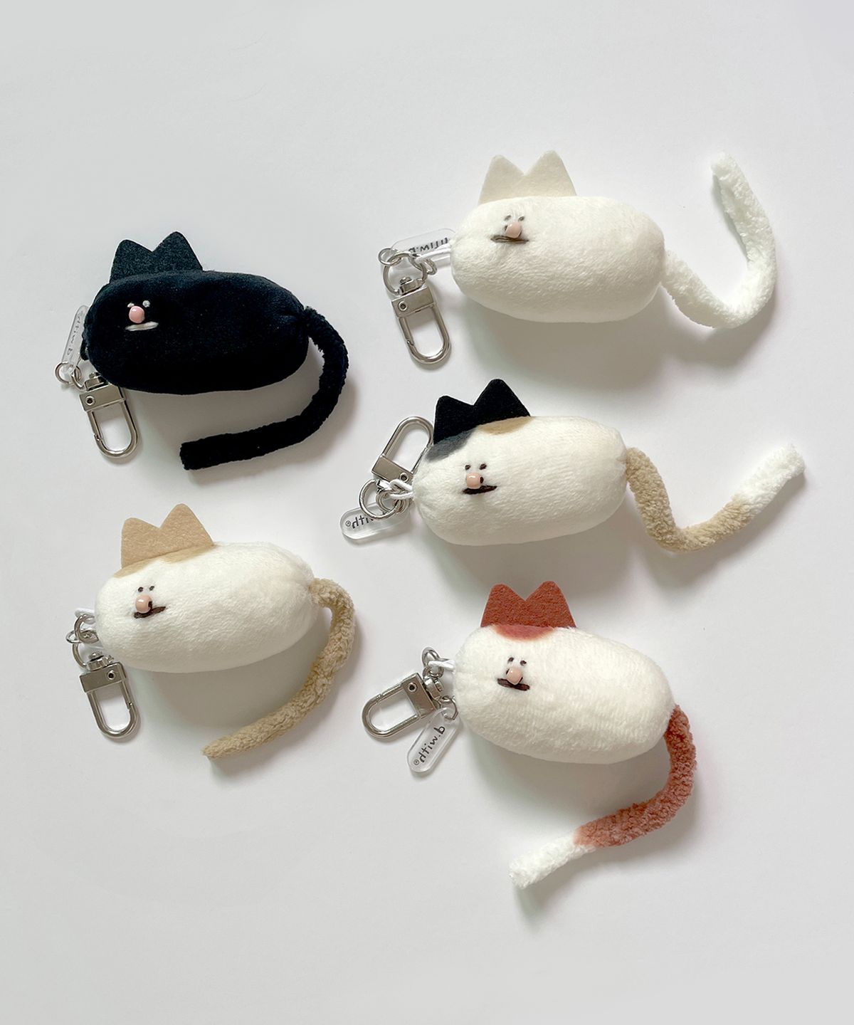 디위드(DWITH) 고양이 인형 키링 삼색냥 치즈냥 블랙냥