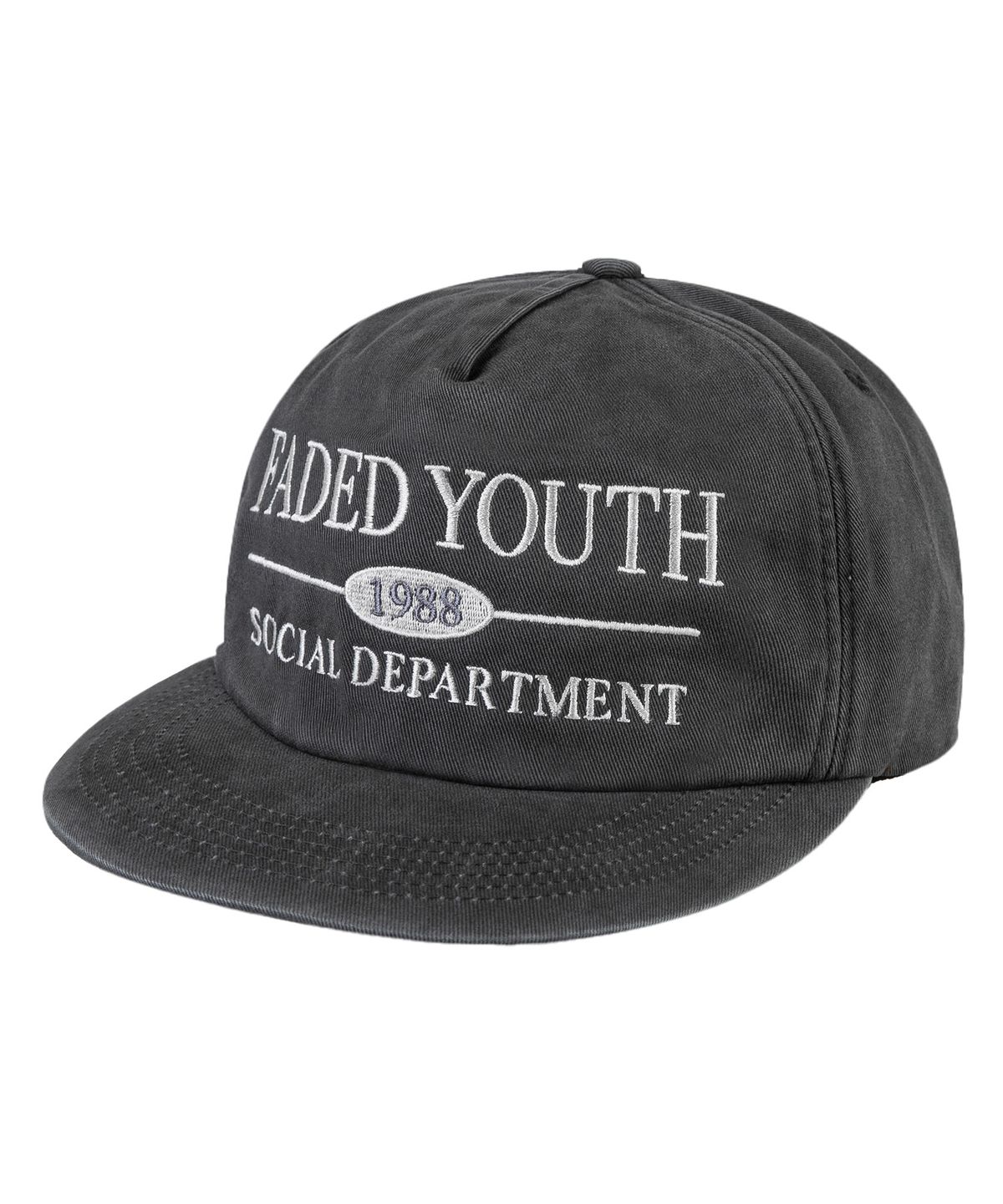 윅(WICK) FADED YOUTH 5패널 카치온 플랫 볼캡-차콜