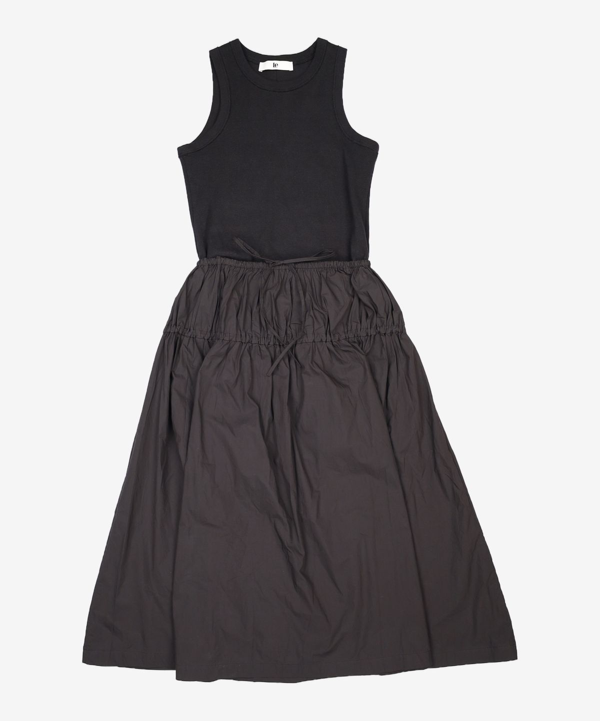 르(LE) jersey contrast tiered ops (black) FREE