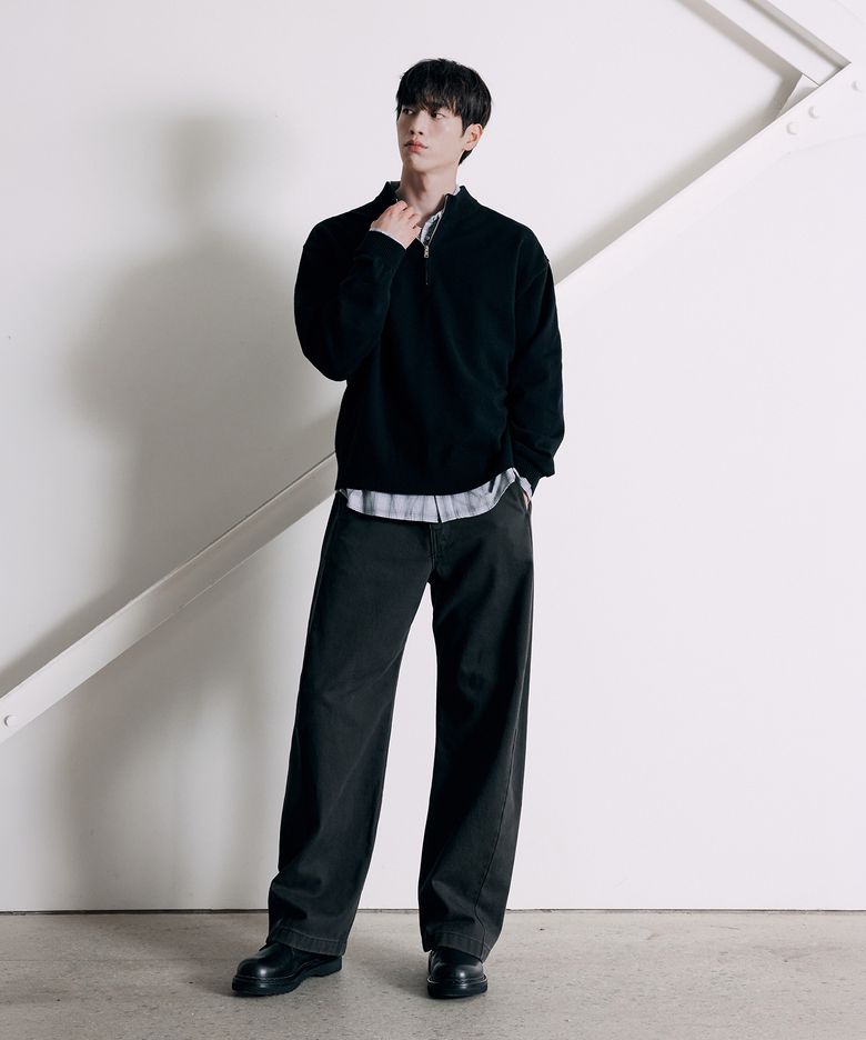 [인플루언서 Pick] 커브드 코튼 워싱 팬츠 [KHAKI GREY]