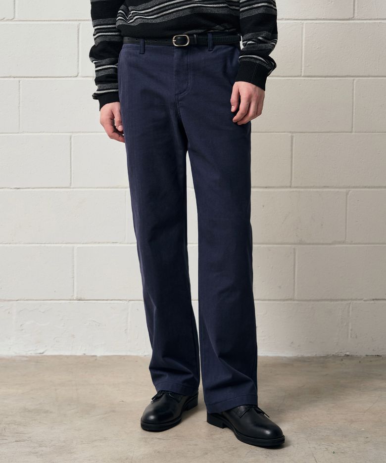 [인플루언서 Pick] 로프트 헤링본 레귤러 스트레이트 팬츠 [NAVY]