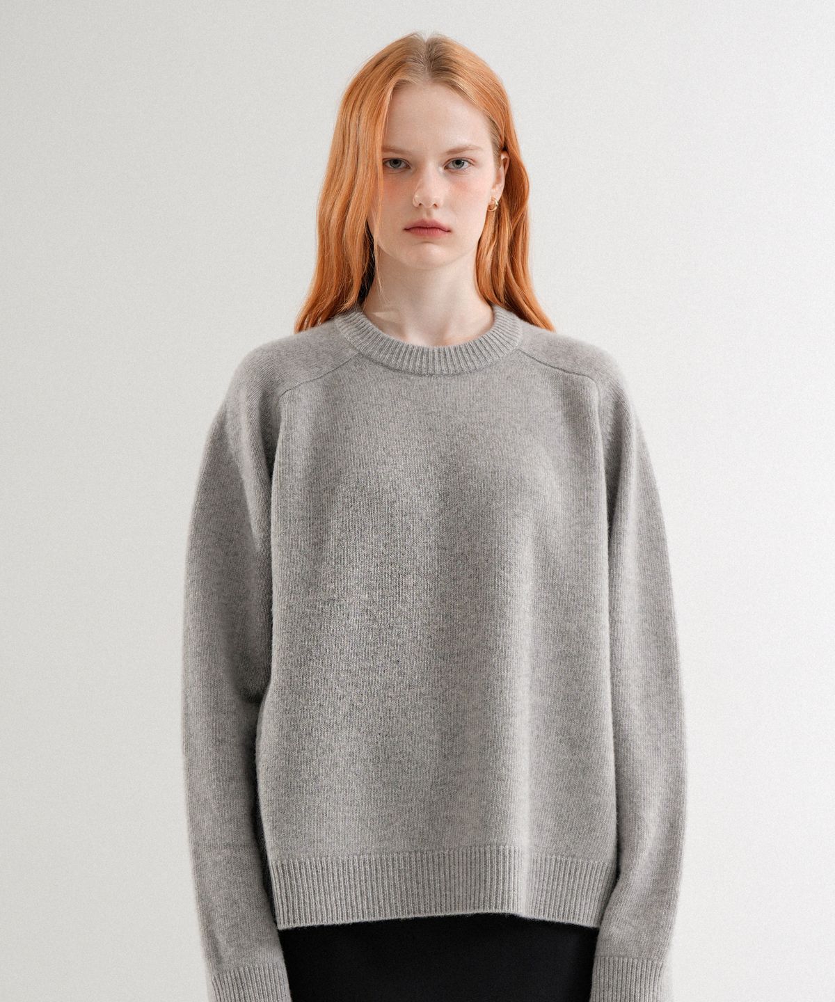 블레티(VLETI) Wool 100% Basic Loosefit Round Knit (Gray)