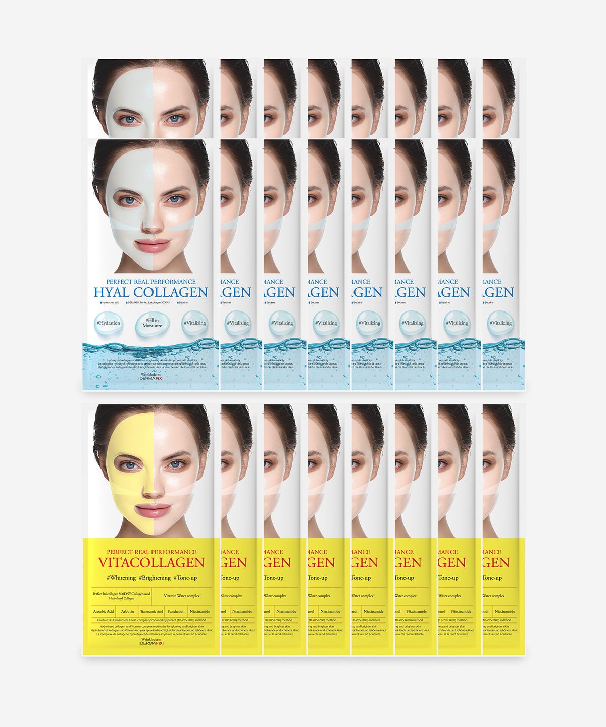 더마픽스(DERMAFIX) 퍼펙트 리얼 퍼포먼스 히알콜라겐 16매+ 비타콜라겐 8매