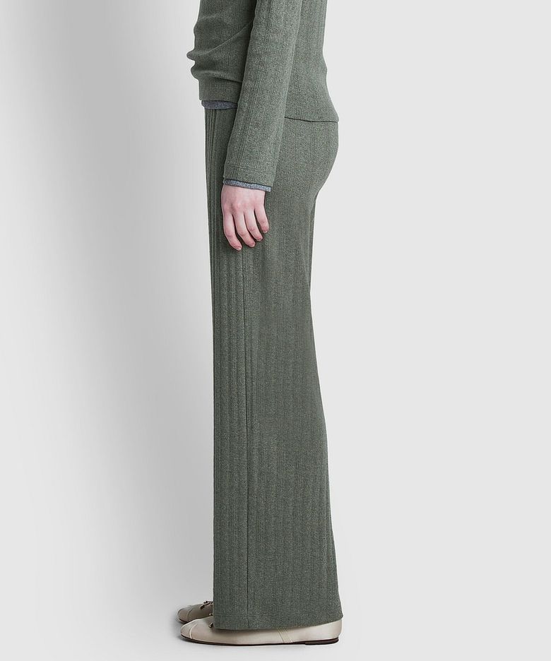 여 포인텔 와이드 라운지 팬츠_멜란지 카키