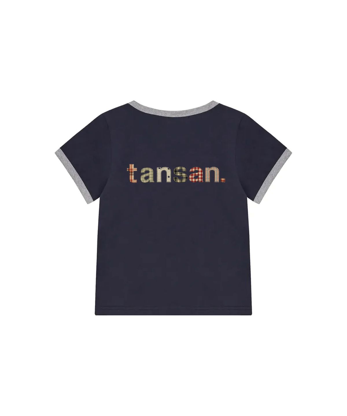 탄산마그네슘(TANSANMAGNESIUM) 탄산 아플리케 링거 티셔츠 (네이비)
