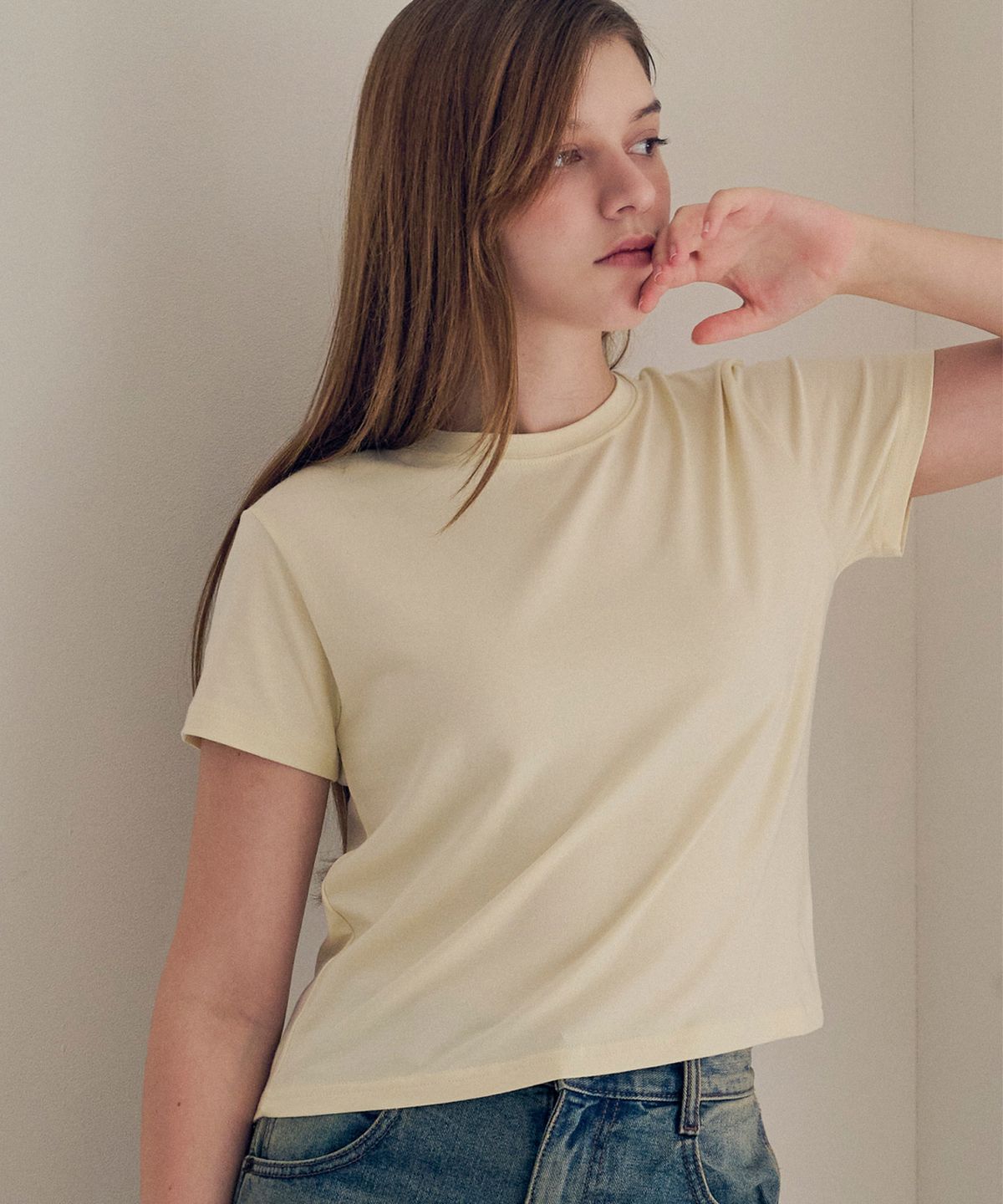 슬로우롤리(SLOWLOLLI) Daily modal crop tee_5 Colors