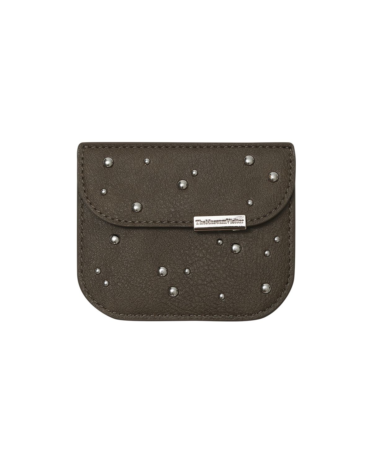 더뮤지엄비지터(THEMUSEUMVISITOR) COSMIC STUDS FLAP CARD WALLET (BROWN)