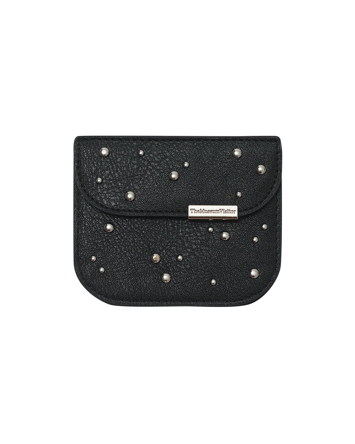 더뮤지엄비지터(THEMUSEUMVISITOR) COSMIC STUDS FLAP CARD WALLET (BLACK)