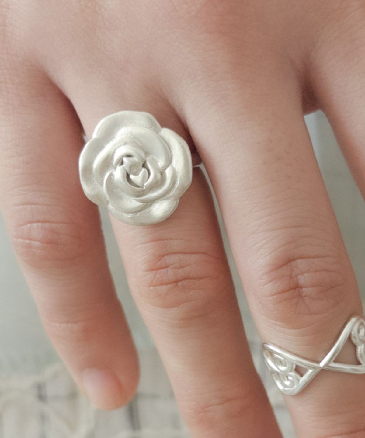 페어오브러브(PAIR OF LOVE) Big Flat Rose Ring