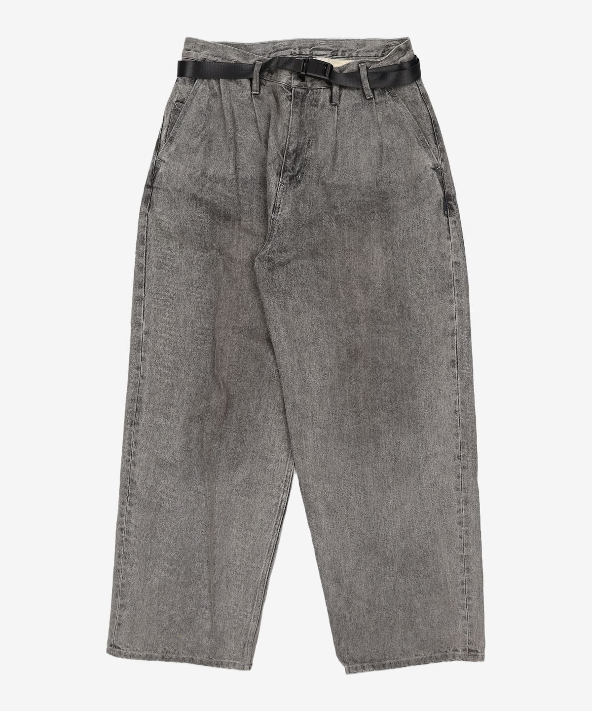 모이프(MOIF) [AW24]WIDE BELTED DENIM PANTS / BLEACHED BLACK 1