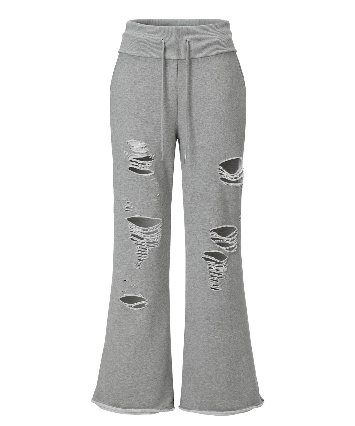 이네기(INEGI) Damaged Cutting Bootcut Sweat Pants (grey)
