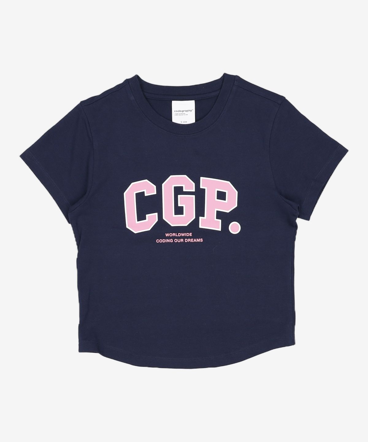 코드그라피(CGP) (우먼) 슬림핏 CGP 아치 로고 반소매 티셔츠_네이비 S