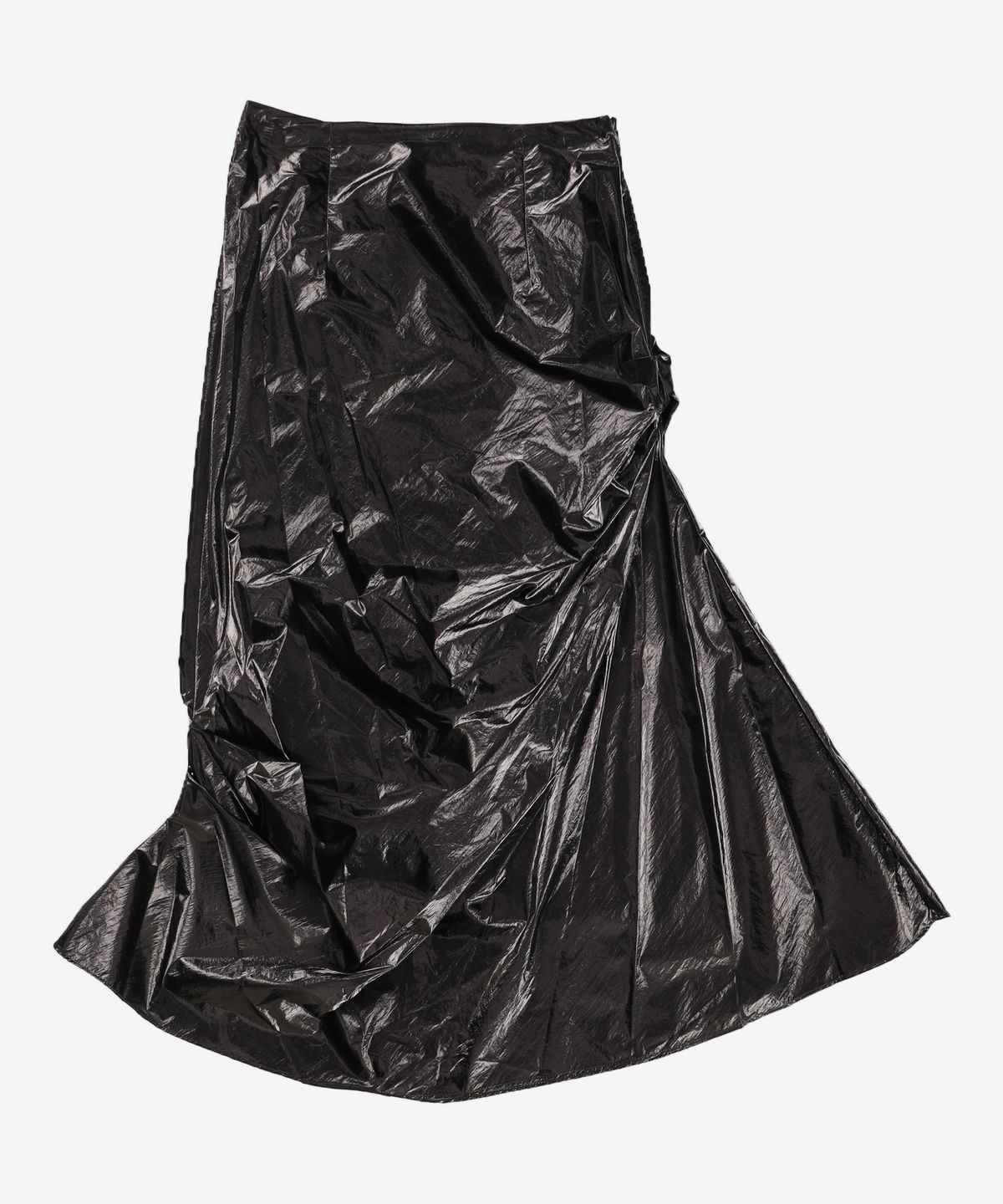 쓰리투에이티(THREE TO EIGHTY) UNBALANCED SHIRRING SKIRT BLACK S