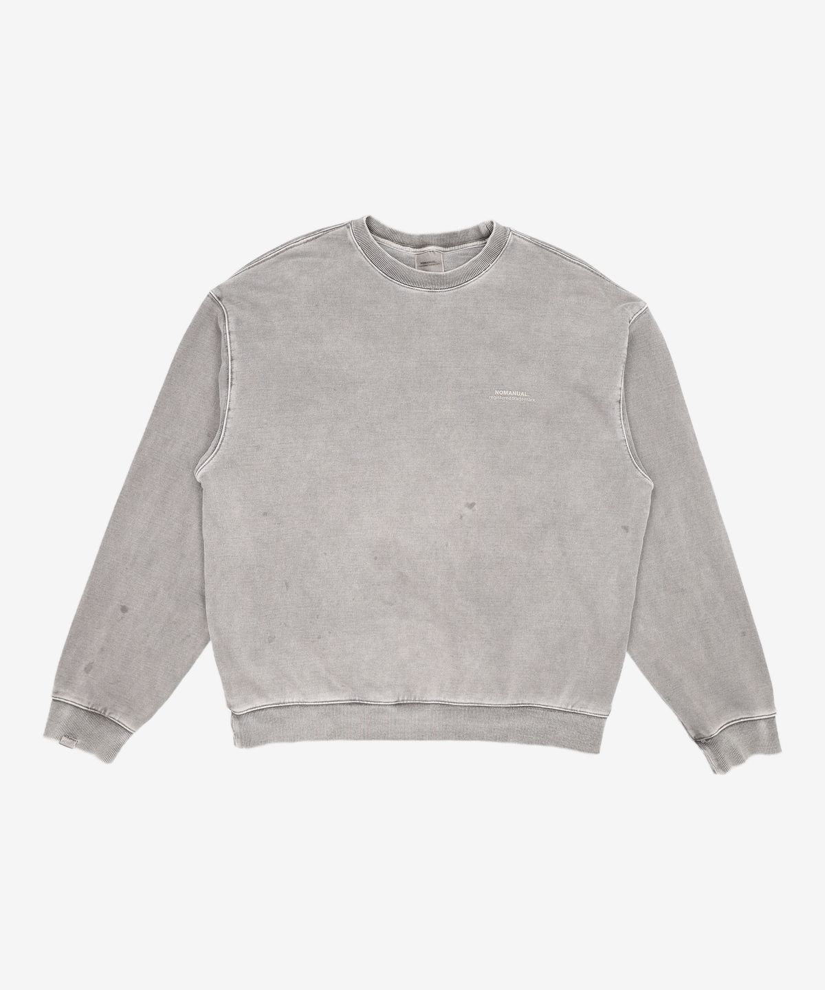 노매뉴얼(NOMANUAL) REVERSED TM LOGO SWEATSHIRT - CHACOAL XL