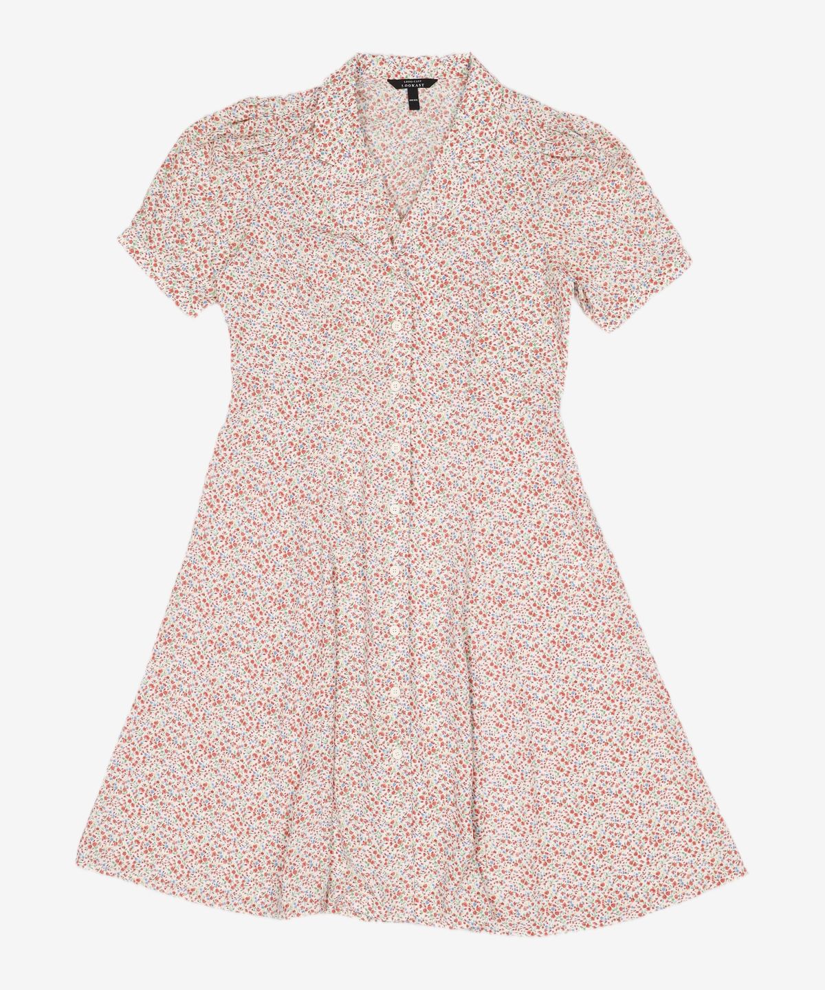 룩캐스트(LOOKAST) IVORY PRINTING COLLAR DRESS ONE SIZE