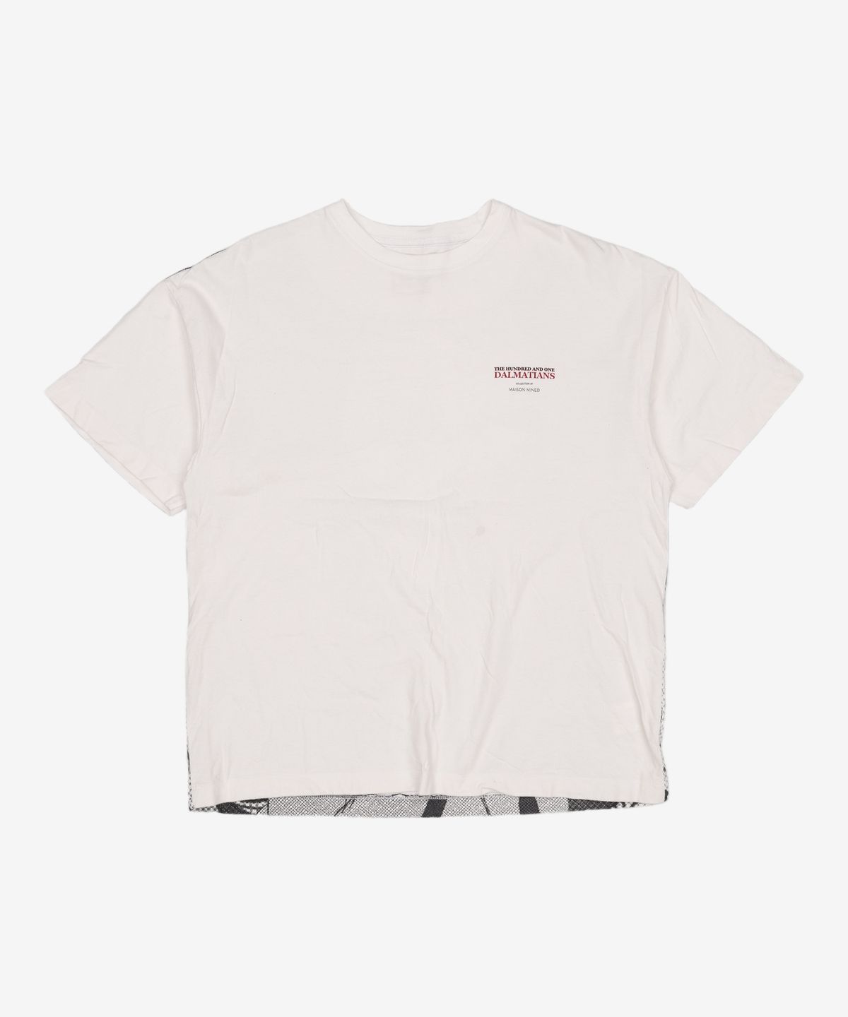 메종미네드(MAISON MINED) [UNISEX](DALMATIANS)FLIP SIDE GRAFIC HALF T WHITE S