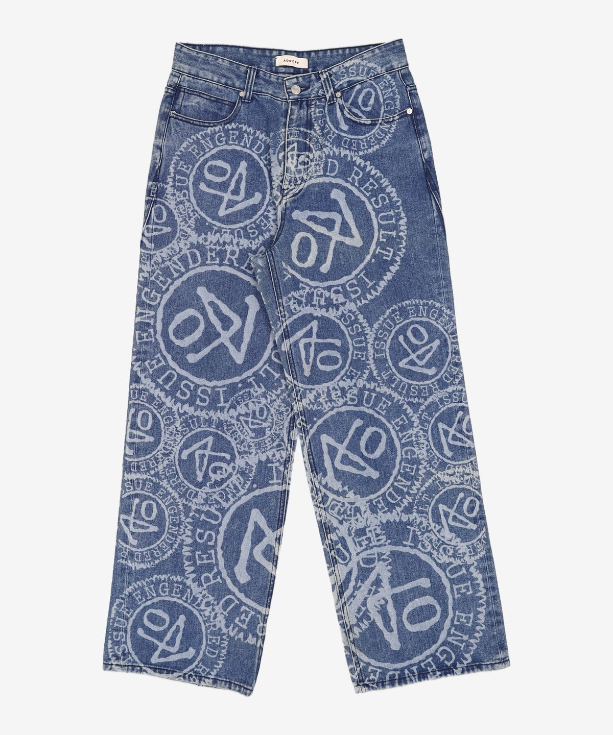 애드오프(ADDOFF) LOGO PRINTED DENIM PANTS BLUE M