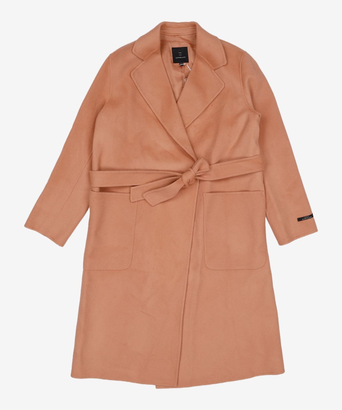 룩캐스트(LOOKAST) PINK CASHMERE NOTCHED LAPEL HANDMADE COAT FREE