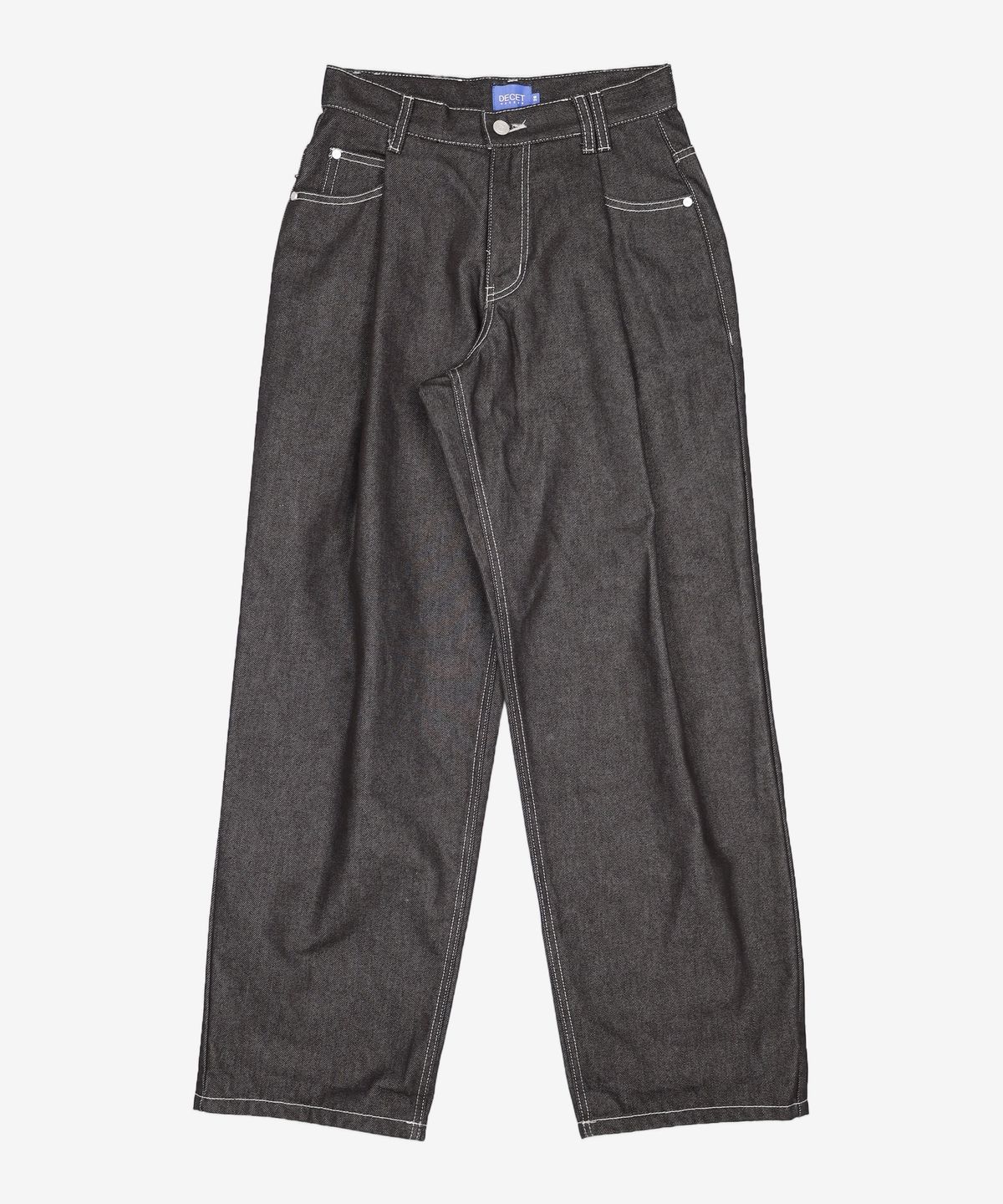 데케트(DECET) Deep Pleats Wide Jeans DCPT030Black 26