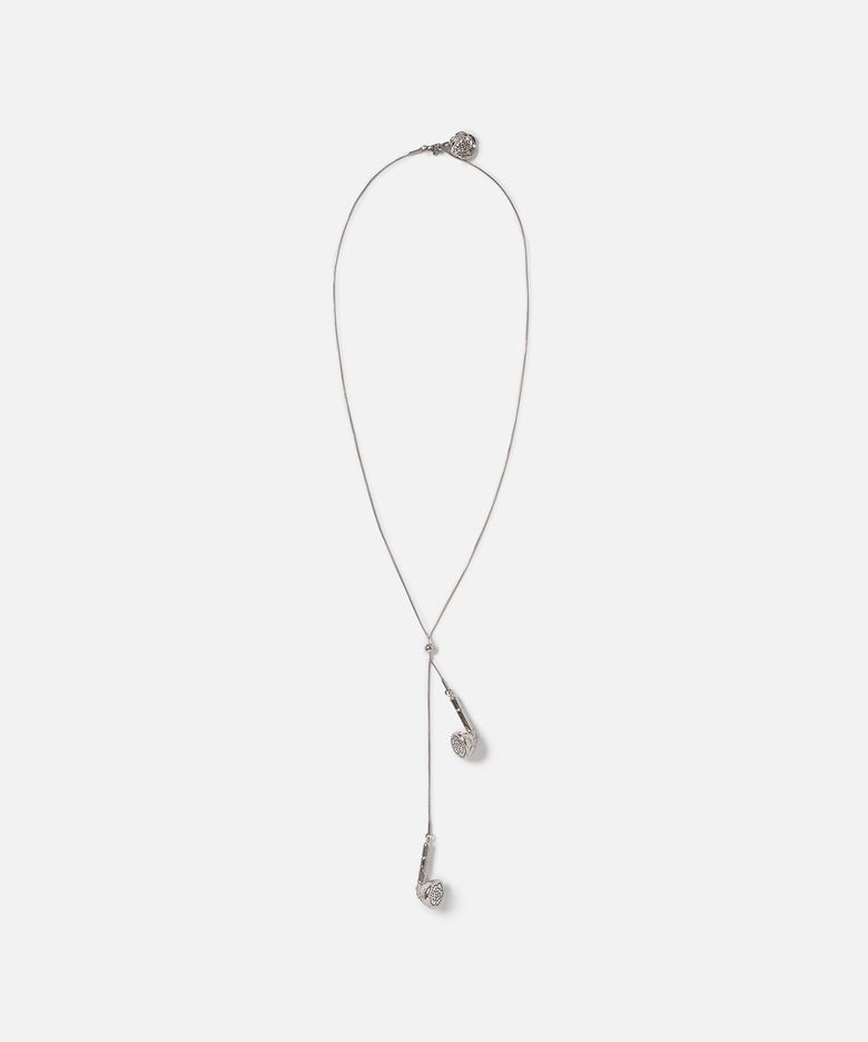 METAL EARPHONE NECKLACE - SILVER