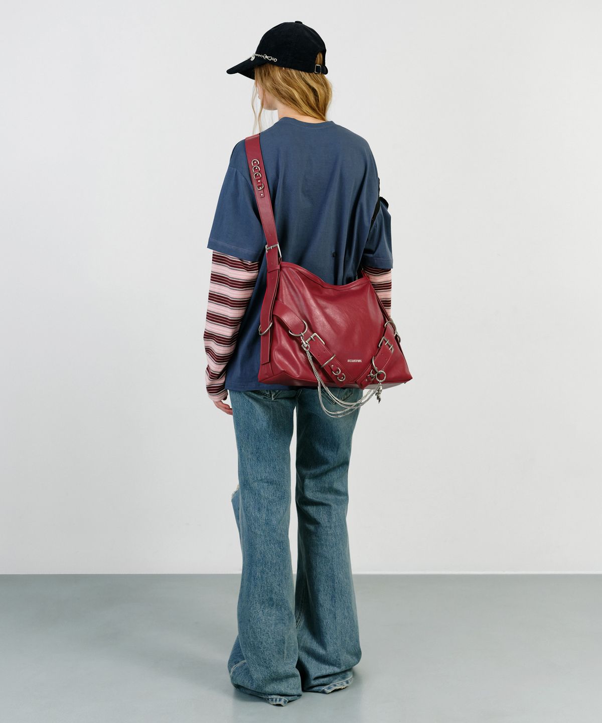 인스턴트펑크(INSTANTFUNK) BELTED HARDWARE BAG - RED