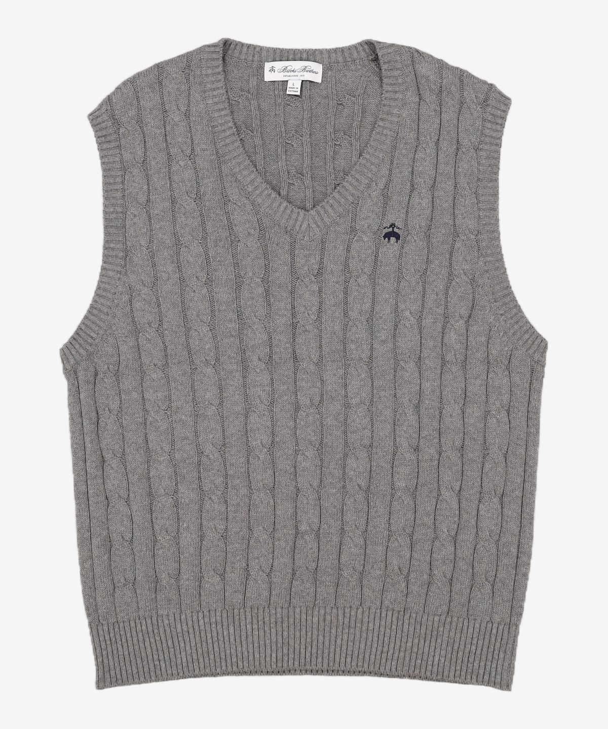 브룩스 브라더스(BROOKS BROTHERS) 24FW 코튼 100% 케이블 베스트 (그레이) (BBWVMB0001WEF) 105