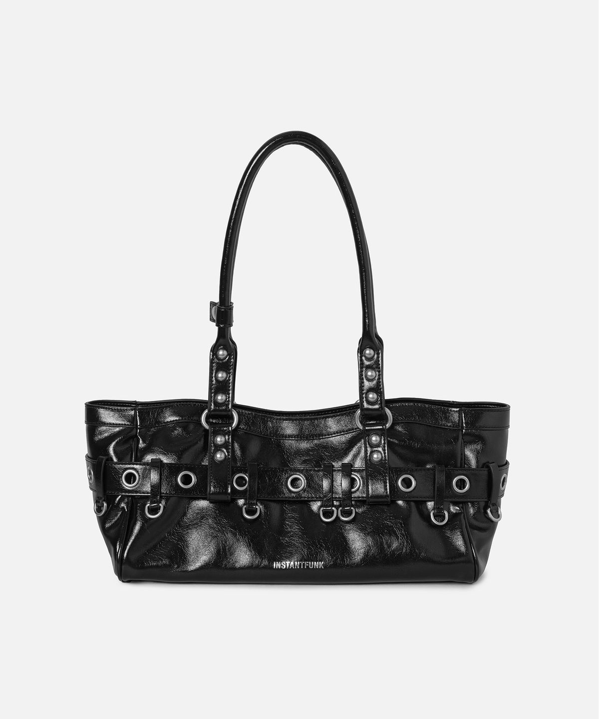 인스턴트펑크(INSTANTFUNK) STUDDED BAGUETTE BAG - BLACK