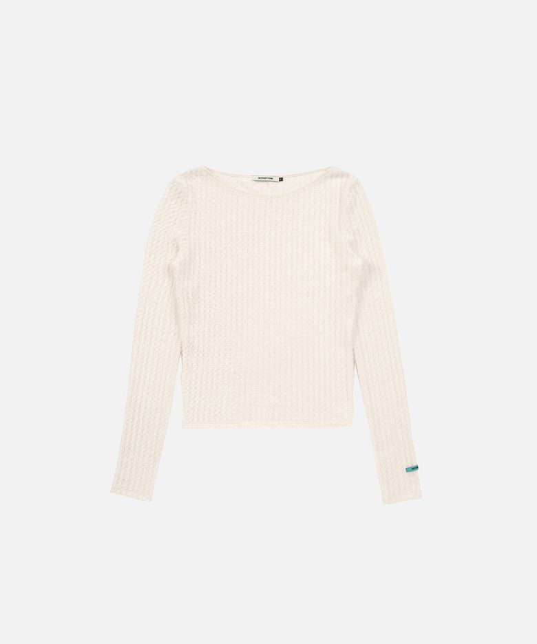 FEATHER TEXTURE TEE - IVORY