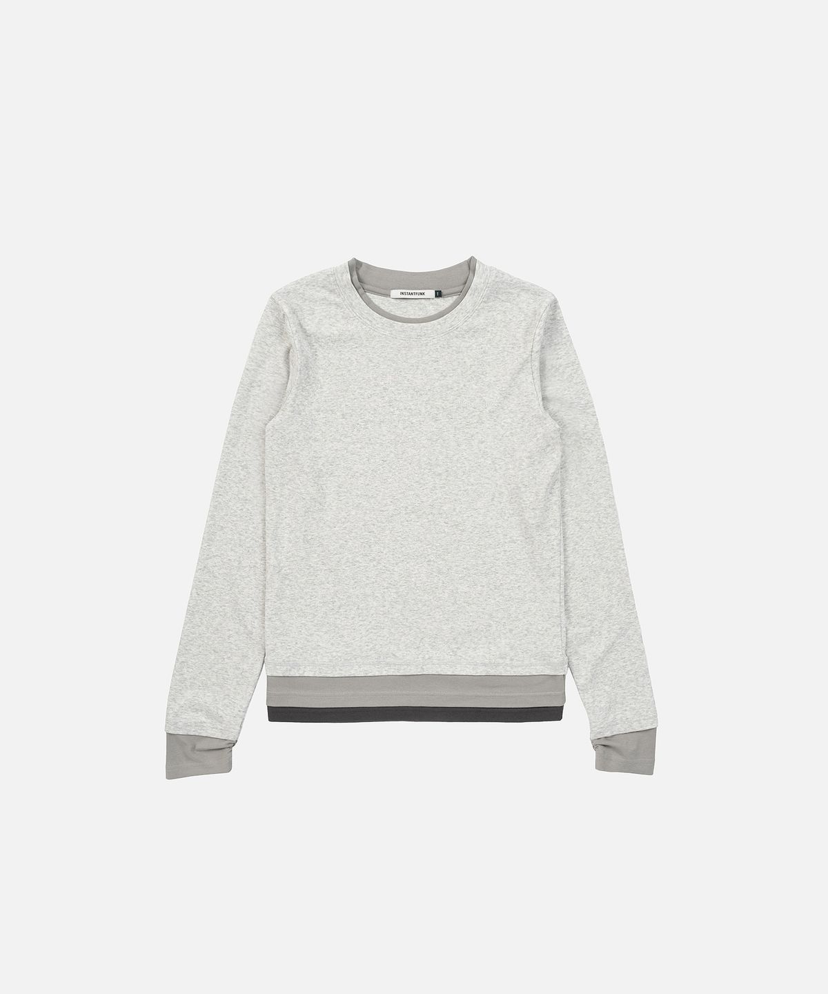 인스턴트펑크(INSTANTFUNK) ESSENTIAL COLOR BLOCK TEE - MELANGE GREY