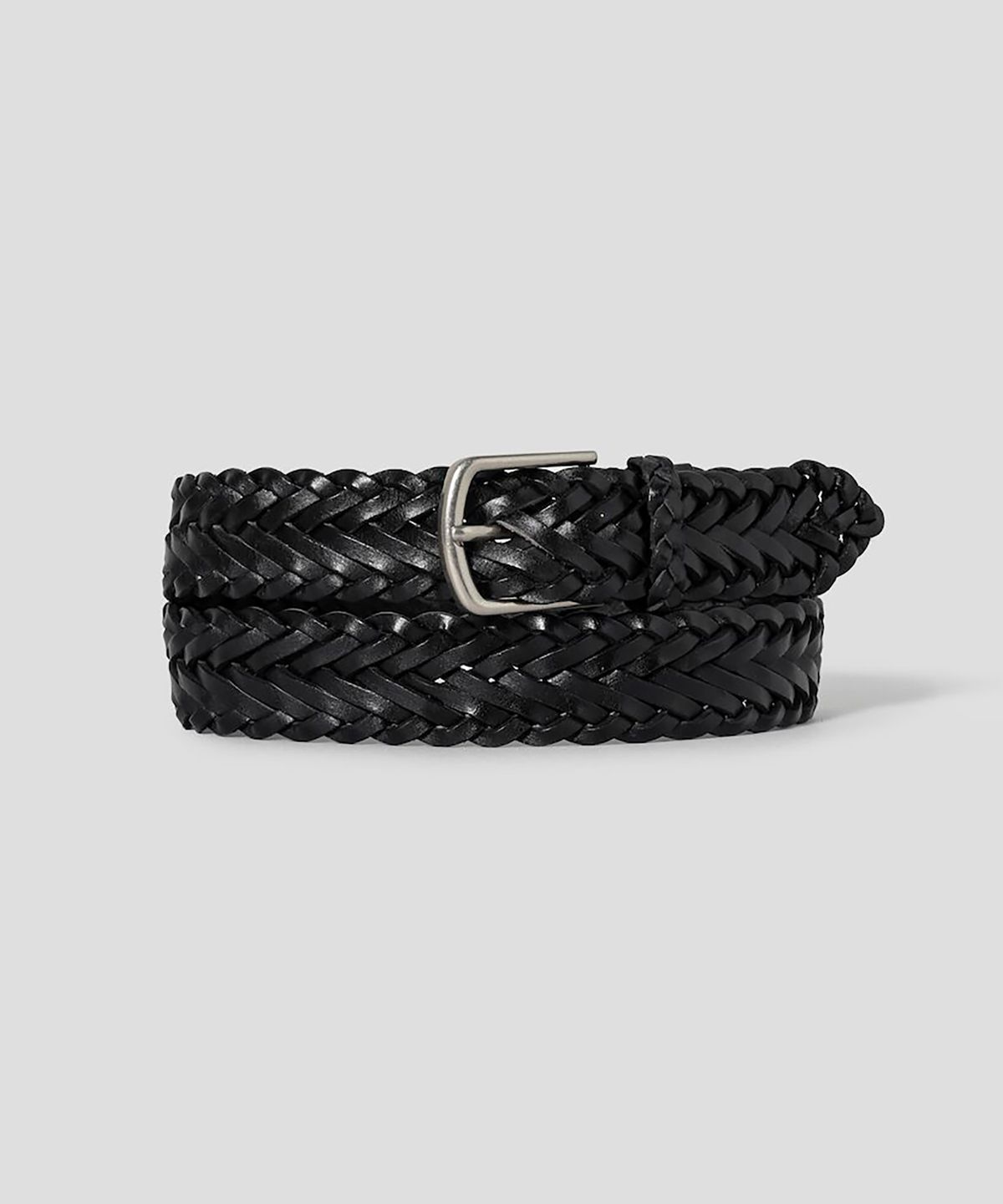 빈폴 액세서리(BEANPOLE ACCESSORY) 가죽 짜임 캐주얼 버클 벨트  블랙