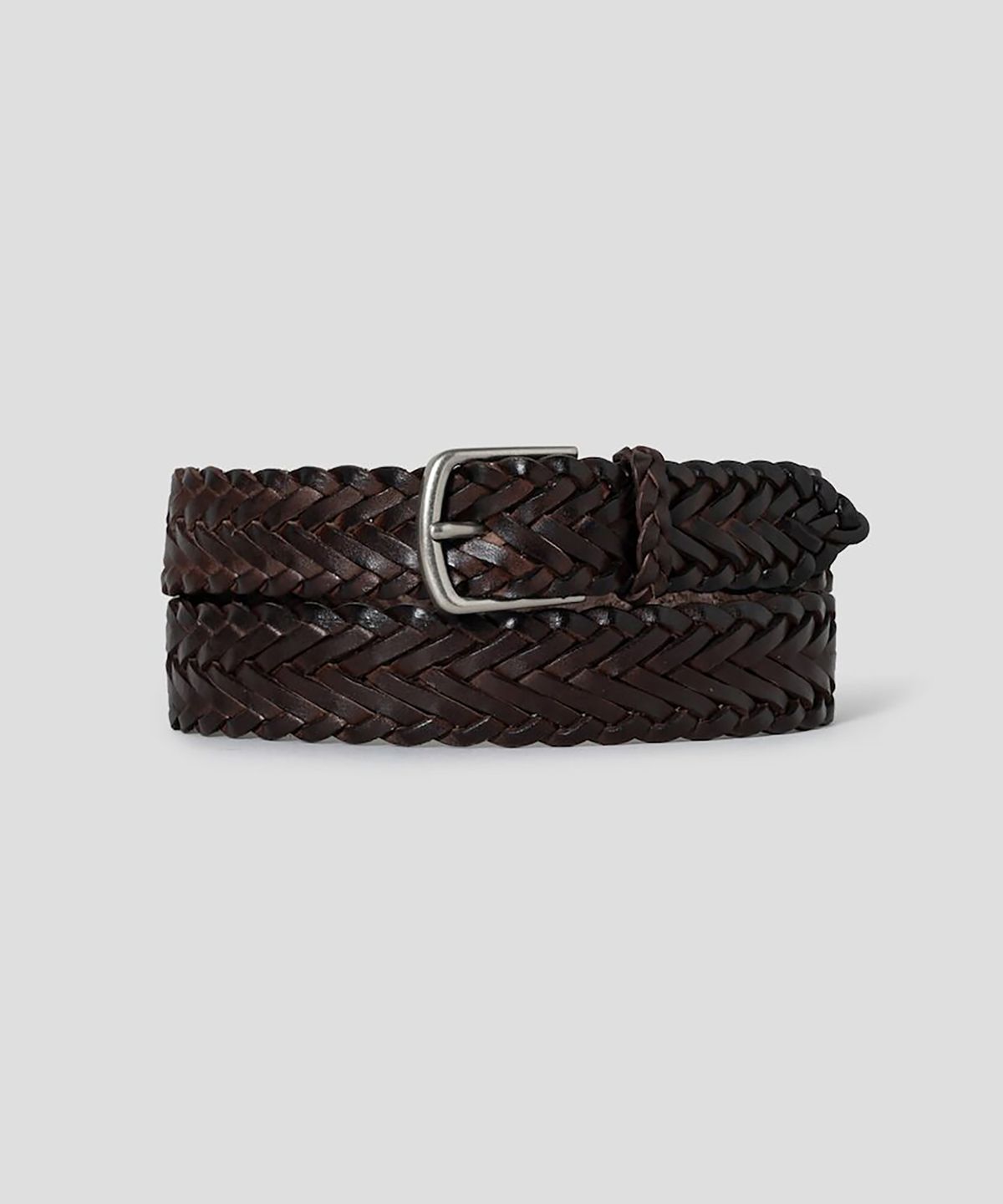 빈폴 액세서리(BEANPOLE ACCESSORY) 가죽 짜임 캐주얼 버클 벨트  브라운