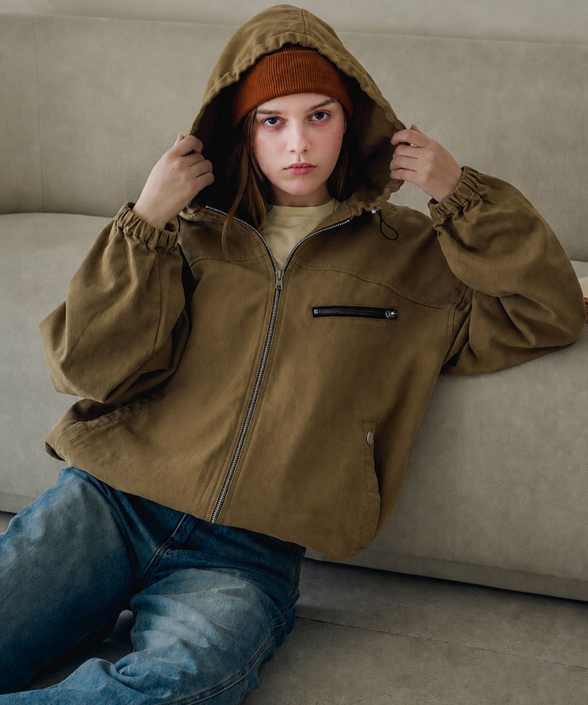 슬로우롤리(SLOWLOLLI) Vela hood jacket_2 Colors