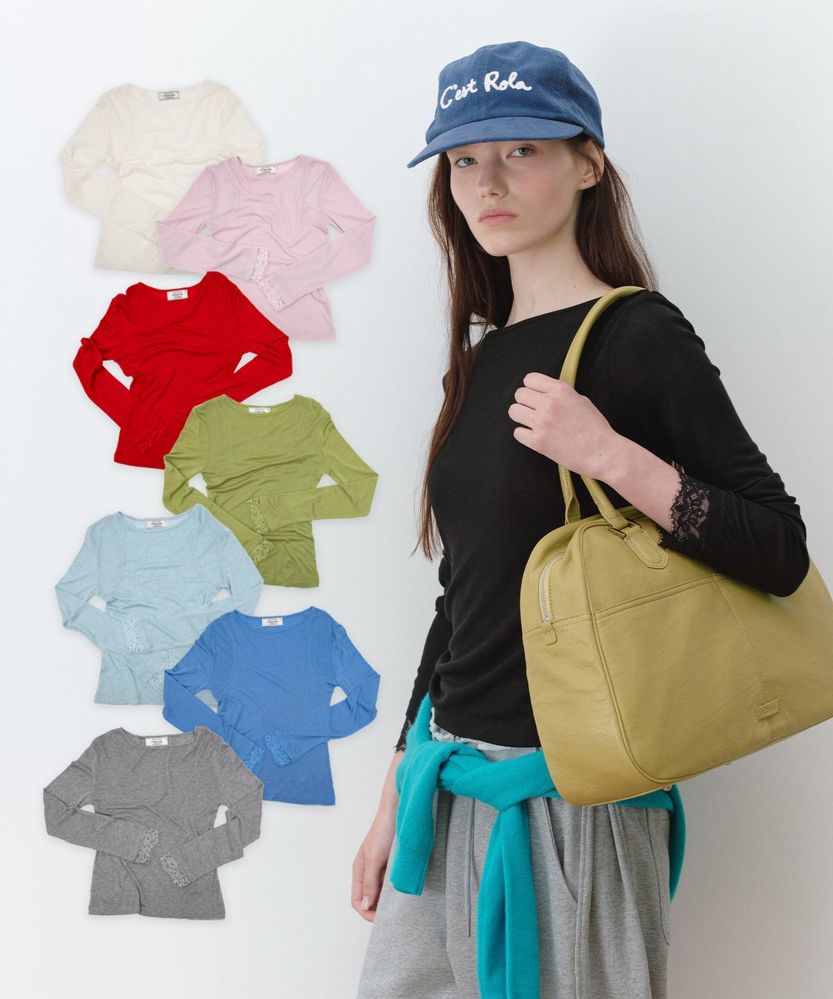 로라로라(ROLAROLA) BASIC LACE T-SHIRTS_8 Color
