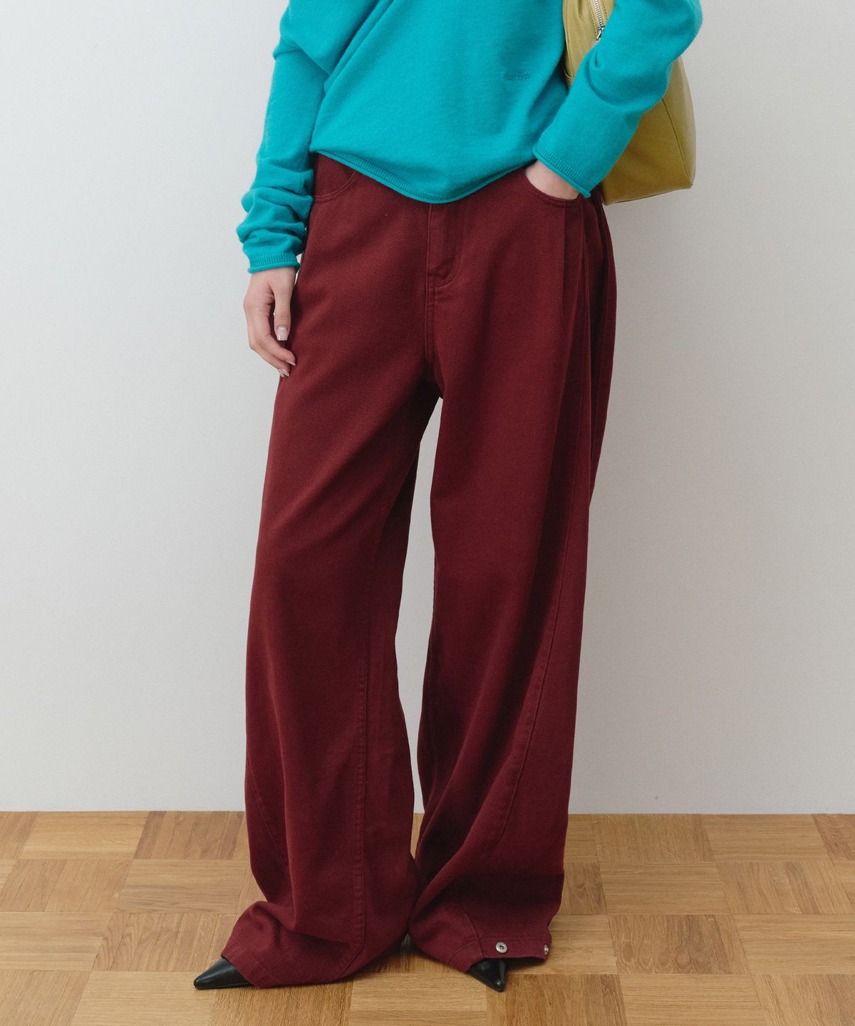 로라로라(ROLAROLA) BALLOON PINTUCK PANTS BURGUNDY