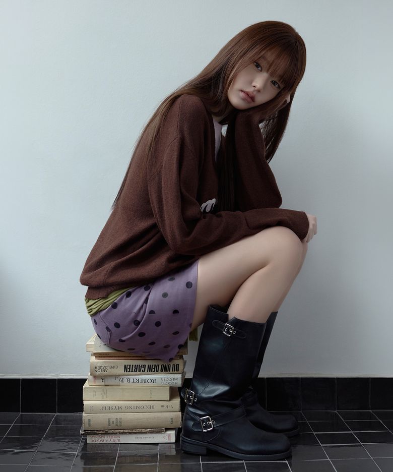 DOT SUEDE MINI SKIRT PURPLE