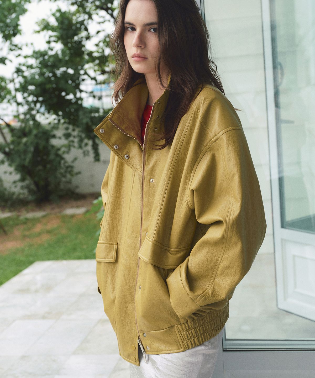 로라로라(ROLAROLA) VINTAGE LEATHER JACKET MUSTARD