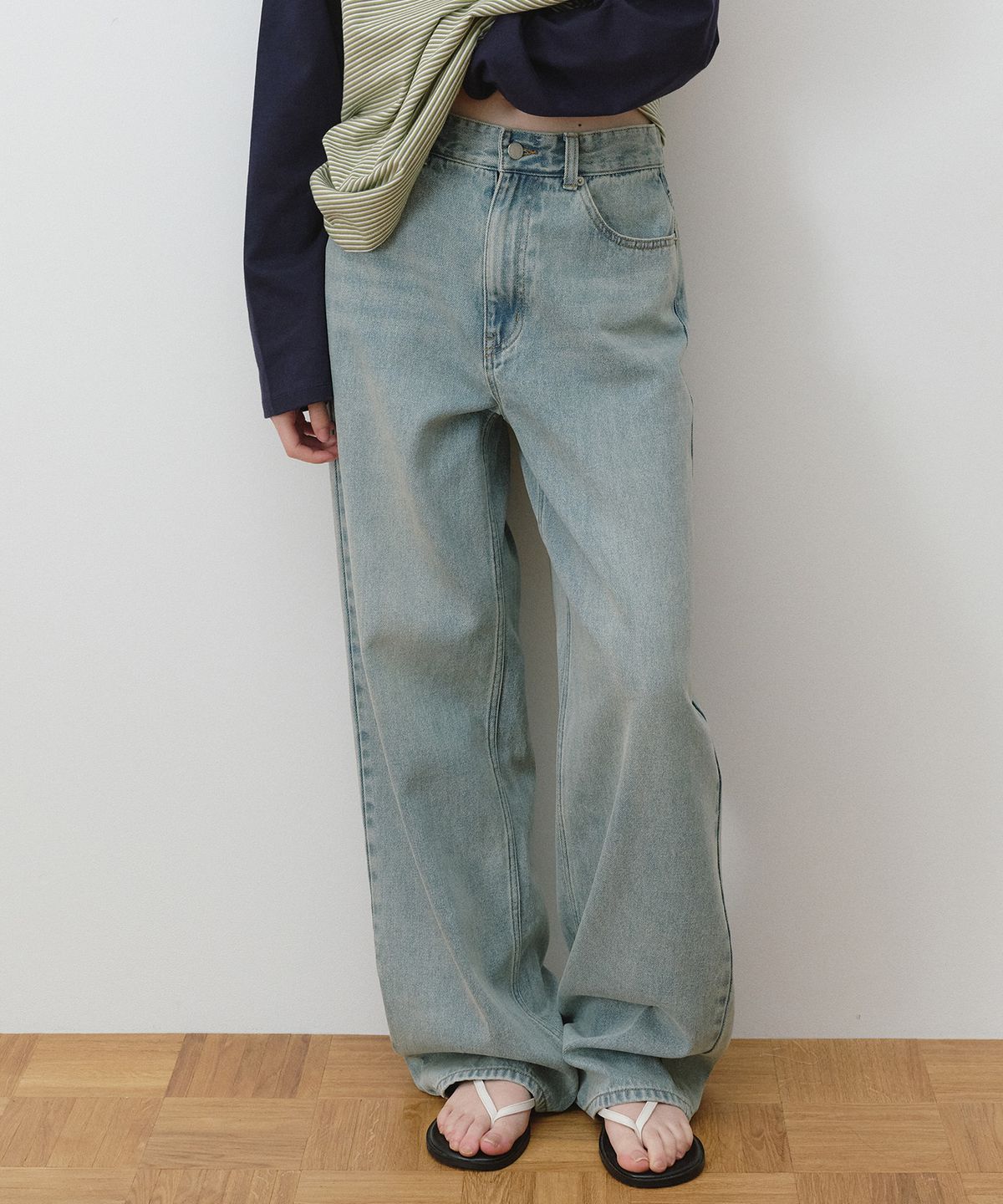 로라로라(ROLAROLA) WIDE DENIM PANTS LIGHT BLUE