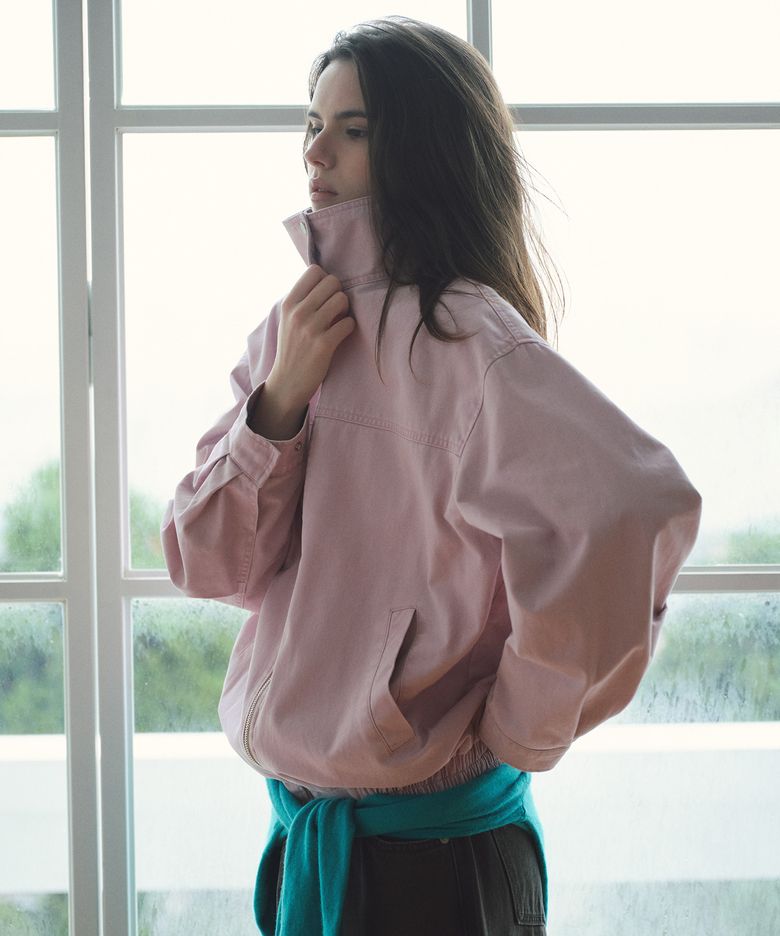 COTTON BLOUSON JUMPER PINK