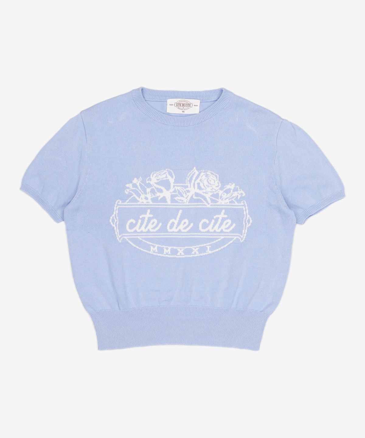 시테드시테(CITE DE CITE) Pink Half Sleeve knit_BLUE FREE