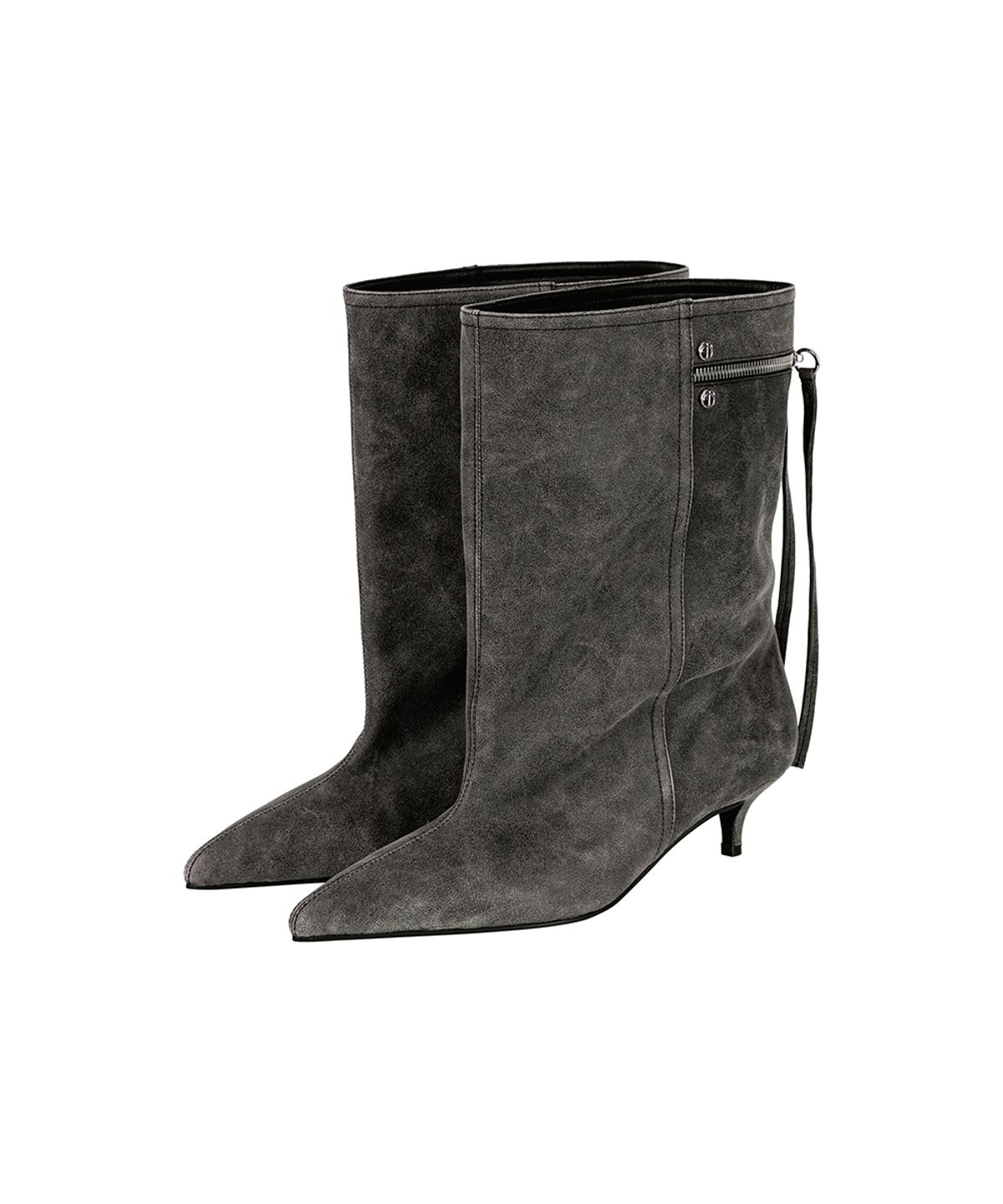 트리밍버드(TREEMINGBIRD) Back-Zip Mid Boots [ Gray ]