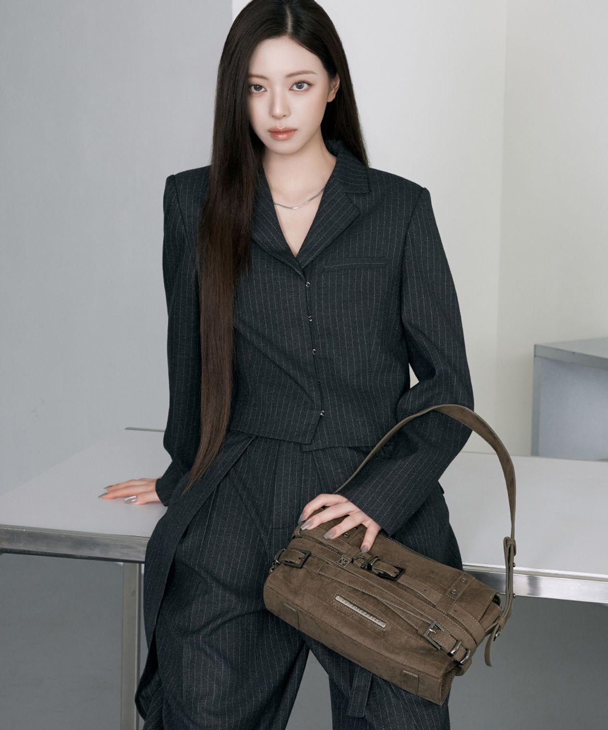 트리밍버드(TREEMINGBIRD) Multi-Belted Mini Shoulder Bag [ Khaki ]