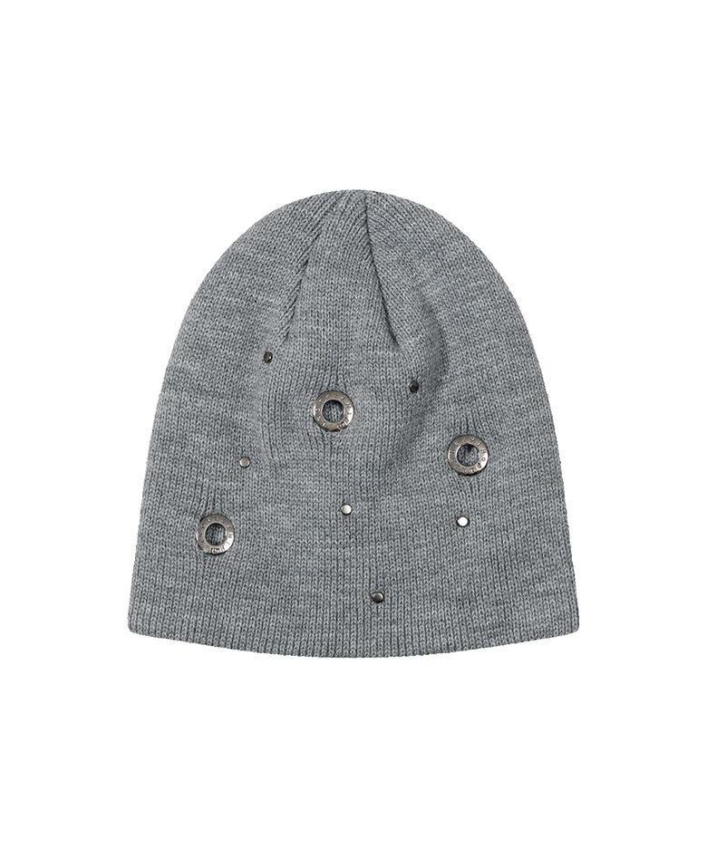 Logo Eyelet Beanie [ Melange Gray ]