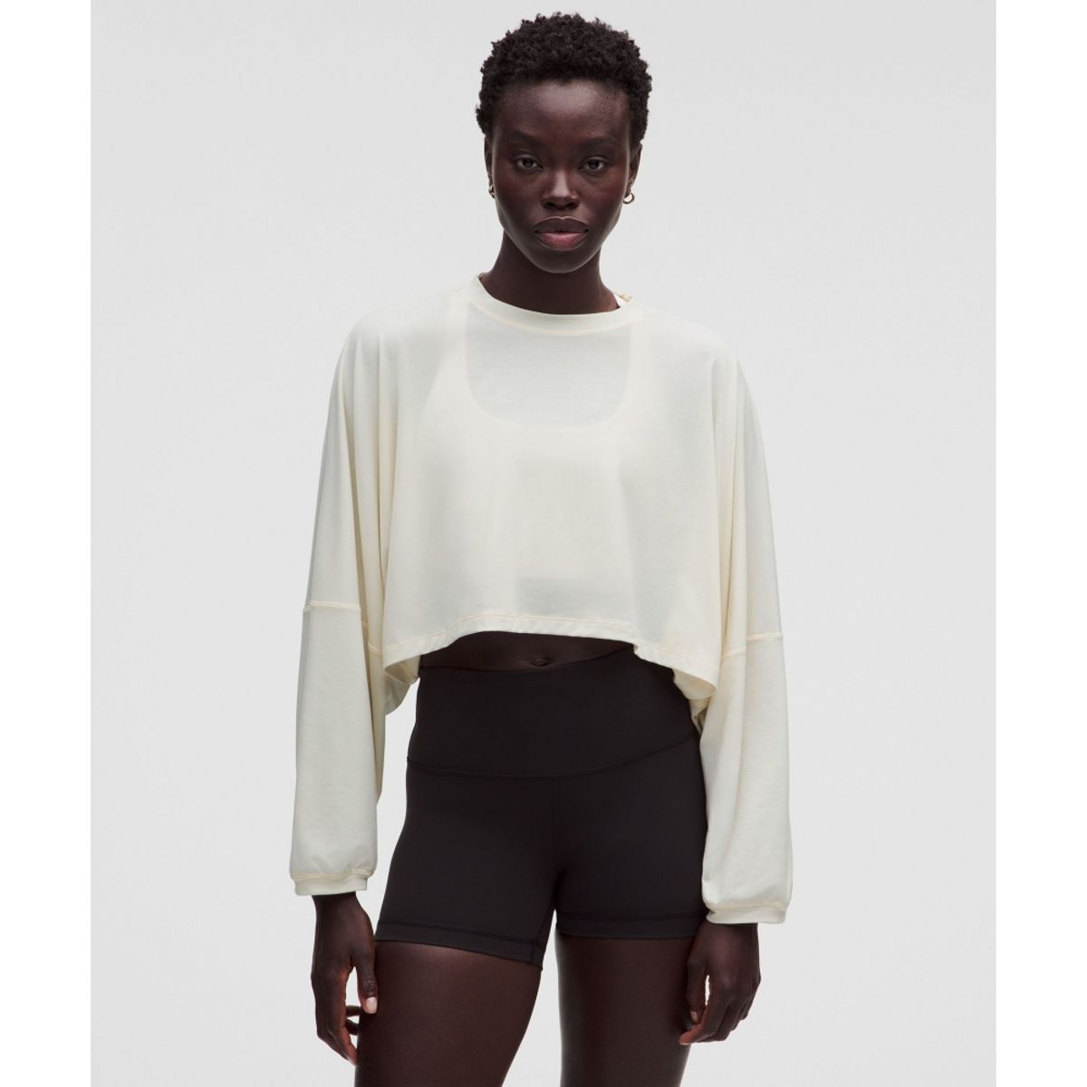 룰루레몬(LULULEMON) 이지셋 릴랙스드 크롭 롱슬리브 셔츠 *워드마크  LTIV